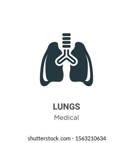 Lungs vector icon on white background. Flat vector lungs icon symbol sign from modern medical collection for mobile concept and web apps design.