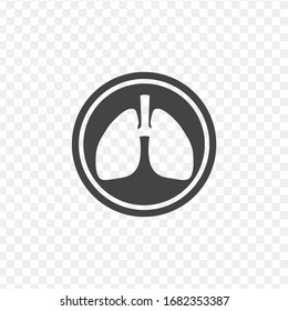Pulmones - icono vector. Ilustración vectorial de material aislada en fondo blanco.