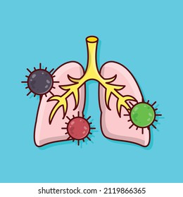 lungs Vector illustration on a transparent background. Premium quality symmbols. Vector line flat icons for concept and graphic design. 