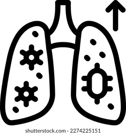 ilustración de pulmones Vector sobre un fondo transparente. Símbolos de calidad superior. Iconos vectoriales de línea delgada para el diseño de conceptos y gráficos. 
