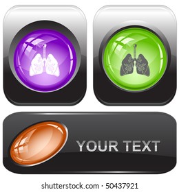 Lungs. Vector internet buttons.