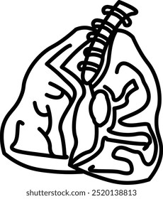 Lungen Vektor Linie Icon Design
