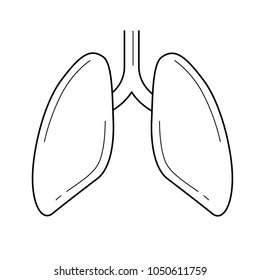 Lungs vector line icon isolated on white background. Lungs line icon for infographic, website or app. Icon designed on a grid system.
