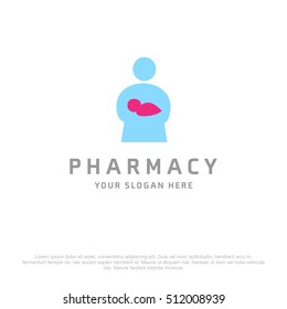 Lungs vector logo for Pharmacy on a white background