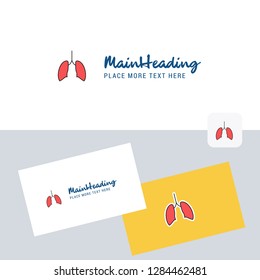 Lungs vector logotype with business card template. Elegant corporate identity. - Vector