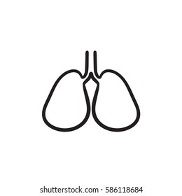 Lungs vector sketch icon isolated on background. Hand drawn Lungs icon. Lungs sketch icon for infographic, website or app.