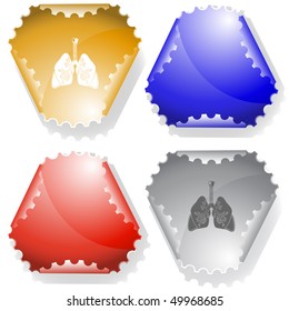 Lungs. Vector sticker.