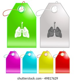 Lungs. Vector tags.