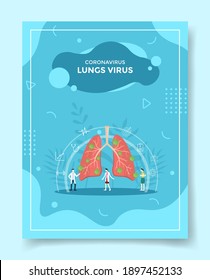 concepto de corona del virus de los pulmones para planilla de banners, volante, portada de libros, revista
