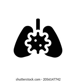 lungs virus Icon. Flat style design isolated on white background. Vector illustration