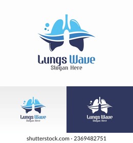 Lungs Wave Logo Vector Template