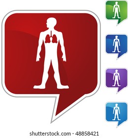 Lungs web button isolated on a background.