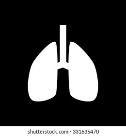 Lungs - white vector icon