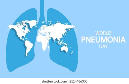 Lungs with world map for World Pneumonia Day