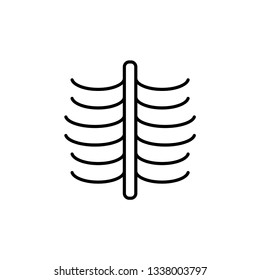 Lungs, x-ray, chest, ribs modern simple outline vector icon