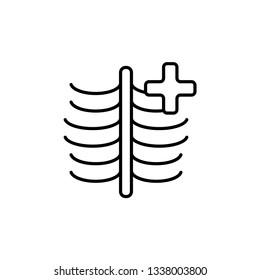 Lungs, x-ray, chest, ribs modern simple outline vector icon