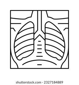 lungs x-ray line icon vector. lungs x-ray sign. isolated contour symbol black illustration