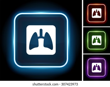 Lungs X-ray on Glow Square Button