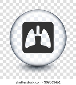 Lungs X-ray on Transparent Round Button