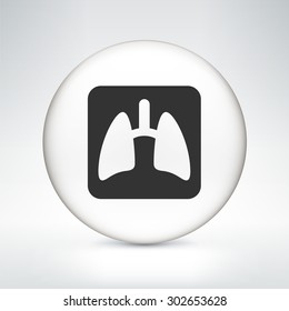 Lungs X-ray on White Round Button
