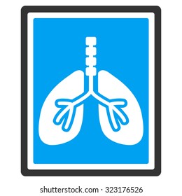 Lungs X-Ray Photo vector icon. Style is bicolor flat symbol, blue and gray colors, rounded angles, white background.