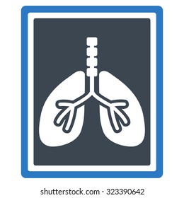 Lungs X-Ray Photo vector icon. Style is bicolor flat symbol, smooth blue colors, rounded angles, white background.