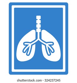 Lungs X-Ray Photo vector icon. Style is flat symbol, cobalt color, rounded angles, white background.