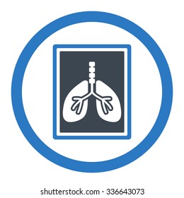 Lungs X-Ray Photo vector icon. Style is bicolor flat rounded symbol, smooth blue colors, rounded angles, white background.