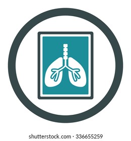 Lungs X-Ray Photo vector icon. Style is bicolor flat rounded symbol, soft blue colors, rounded angles, white background.