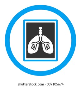 Lungs X-Ray Photo vector icon. Style is bicolor flat rounded symbol, blue and gray colors, rounded angles, white background.