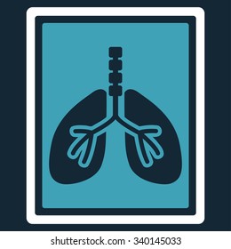 Lungs X-Ray Photo vector icon. Style is bicolor flat symbol, blue and white colors, rounded angles, dark blue background.