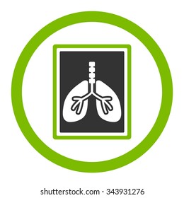 Lungs X-Ray Photo vector icon. Style is bicolor flat rounded symbol, eco green and gray colors, rounded angles, white background.