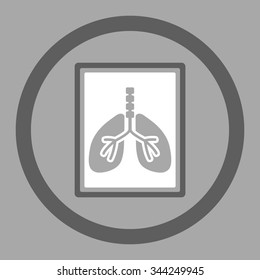 Lungs X-Ray Photo vector icon. Style is bicolor flat rounded symbol, dark gray and white colors, rounded angles, silver background.