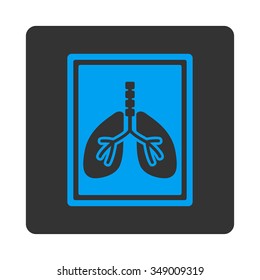 Lungs X-Ray Photo vector icon. Style is flat rounded square button, blue and gray colors, white background.