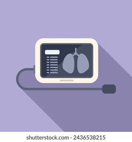 Icono de escáner de rayos X de pulmones vector plano. Persona de la máquina humana. Procedimiento individual