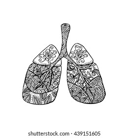 Lungs in Zentangle style