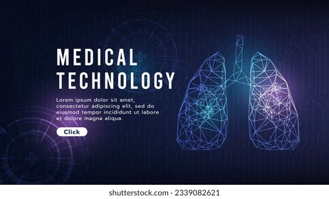 Lungs.Abstract image of a human lung.Healthcare and medical icon pattern innovation digital technology background. Medical, science and technology concepts.Vector illustration