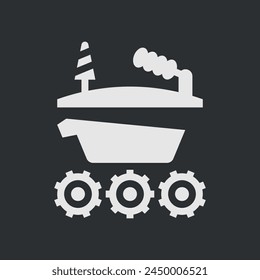 Lunokhod or moon rover. Simple vector icon