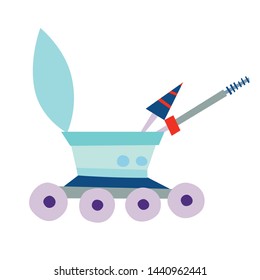 Lunokhod vector Illustration. The spacecraft cartoon style sticker isolated on white background