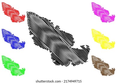 Luonnonmaa island (Republic of Finland) map vector illustration, scribble sketch Luonnonmaa map