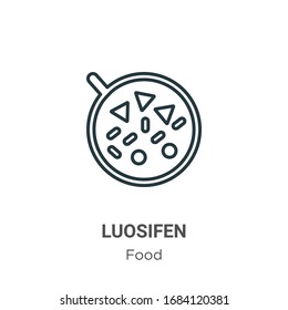 Luosifen outline vector icon. Thin line black luosifen icon, flat vector simple element illustration from editable food concept isolated stroke on white background svg