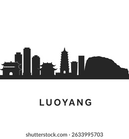 Luoyang China Skyline Silhouette City Minimalist.