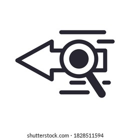 Lupe with arrow line style icon design, search tool and magnifying glass theme Vector illustration