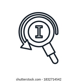 lupe with arrow line style icon design, search tool and magnifying glass theme Vector illustration