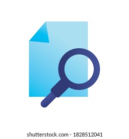 lupe with document gradient style icon design, search tool and magnifying glass theme Vector illustration