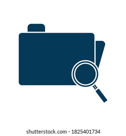lupe with file silhouette style icon design, search tool and magnifying glass theme Vector illustration