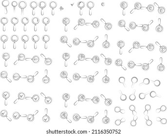 lupe hand drawn icon logo set collection