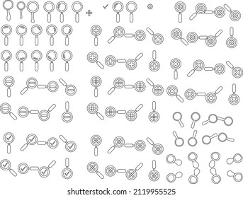 lupe hand drawn icon logo set collection