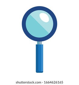 Icono de Lupe, lente zoom de cristal de búsqueda de herramientas y tema de exploración Ilustración vectorial