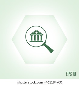 Lupe. Search bank, icon